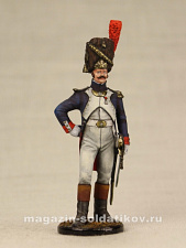 Миниатюра в росписи Офицер пеших гренадер гвардии Наполеона, 1809 г. 1:32 - фото