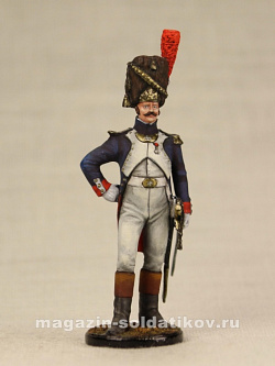 Миниатюра в росписи Офицер пеших гренадер гвардии Наполеона, 1809 г. 1:32