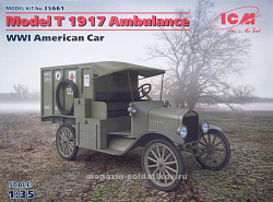 Сборная модель из пластика Американский санитарный автомобиль IМВ Model T 1917 (1/35) ICM
