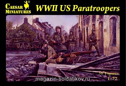 Солдатики из пластика Американские парашютисты. Вторая мировая война (1/72) Caesar Miniatures