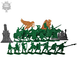 Солдатики из пластика Граф Марин и легенда о Грифонах 54мм (18 шт., пластик, зеленый) Воины и битвы