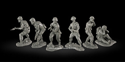 Солдатики из пластика 1-я аэромобильная дивизия, набор из 6 фигур, 1:32 Plastic Platoon