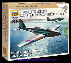 Сборная модель из пластика Британский легкий бомбардировщик «Фэйри Бэттл» (1/144) Звезда