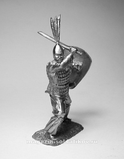 Миниатюра из олова 5261 СП Древнекитайский воин, V в.н.э. 54 мм, Солдатики Публия