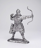 Миниатюра из олова Русский воин с луком, 54 мм Новый век - фото