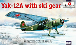 Сборная модель из пластика Яковлев Як-12A Советский самолет на лыжах Amodel (1/72)