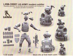 Сборная миниатюра из смолы Современный солдат армии США, 1:35, Live Resin