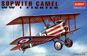 Сборная модель из пластика Самолёт Sopwith Camel WWI Fighter (1:72) Академия - фото