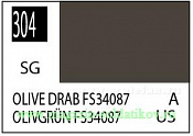 Краска художественная 10 мл. серо-оливковая FS34087, полуглянцевая, Mr. Hobby. Краски, химия, инструменты - фото