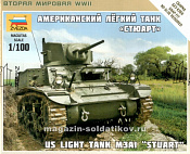 Сборная модель из пластика Американский легкий танк M3AI «Стюарт» (1/100) Звезда - фото