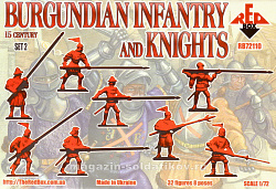 Солдатики из пластика Бургундская пехота и рыцари. Набор №2 (1/72) Red Box