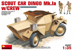 Сборная модель из пластика Разведывательный бронеавтомобиль Динго Мк.1а с экипажем MiniArt (1/35)