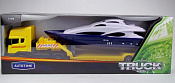 Масштабная модель в сборе и окраске Грузовик «Скания» с яхтой, 1:48, Autotime - фото