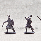 Солдатики из пластика Тевтонский орден. Пешие рыцари, 54 мм (8 шт, пластик, антрацит) Воины и битвы