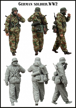 Сборная миниатюра из смолы ЕМ 35154 Немецкий солдат, 1/35 Evolution