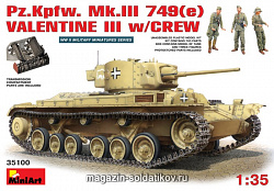 Сборная модель из пластика 3 Немецкий танк Мк.III 749(e) Валентайн III MiniArt (1/35)