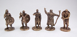 Миниатюра из бронзы Дружина Святослава, набор из 5 фигур (бронза), 40 мм, Солдатики Seta