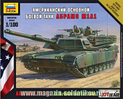 Сборная модель из пластика Американский танк Абрамс М1А1 (1/100) Звезда - фото