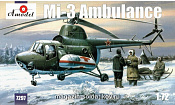 Сборная модель из пластика Mиль Mи-3 Советский санитарный вертолет Amodel (1/72) - фото