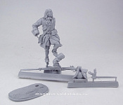 Сборная миниатюра из смолы Пеший фузилер, бегущий в штыковую атаку. Армия Петра I (54мм), Три богатыря - фото
