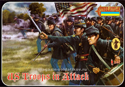 Солдатики из пластика US Infantry on the Attack (1/72) Strelets