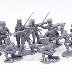 Солдатики из пластика Prussian Infantry 16 figures in 8 poses (gray) 1:32, Timpo