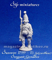 Сборная фигура из смолы Сержант-гренадер, Альпийский поход Суворова 1799 г., Россия, 28 мм STP-miniatures - фото