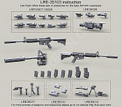 Аксессуары из смолы Карабин армии США M4 с глушителем Knight's Armament 5.56MM QDSS NT4, 1:35, Live Resin - фото