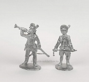 Сборные фигуры из металла Егеря. Командная группа 1783-96 гг. 28 мм, Figures from Leon - фото