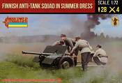 Солдатики из пластика Finnish Anti-Tank Squad in Summer Dress (1/72) Strelets - фото
