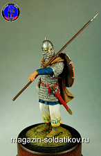 Сборная миниатюра из металла Киевский дружинник XI-XII вв, 1:30, Оловянный парад - фото