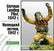 Сборная миниатюра из смолы Немецкий летчик, 1942 г., 1:35, Zebrano - фото