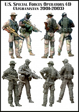Сборная фигура из смолы ЕМ 35054 Американский спецназ , Афганистан 2001-2003 г, 1/35 Evolution - фото