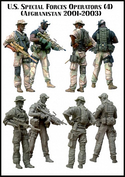 Сборная фигура из смолы ЕМ 35054 Американский спецназ , Афганистан 2001-2003 г, 1/35 Evolution