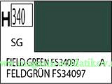 Краска художественная 10 мл. полевая зеленая FS34097, полуглянцевая, Mr. Hobby