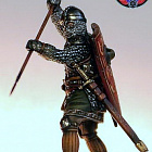 Сборная миниатюра из металла Пеший тяжеловооруженный копейщик 1242 г, 1:30, Оловянный парад