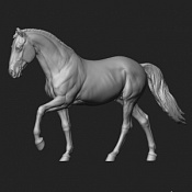 Сборная миниатюра из смолы Лошадь №25, 54 мм, Chronos miniatures - фото