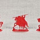 Солдатики из пластика Русские конные витязи (6 шт, пластик, красный) Воины и битвы