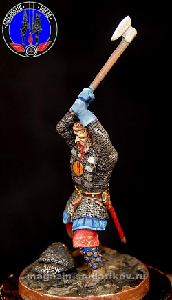 Сборная миниатюра из металла Русский воин X век, 1:30, Оловянный парад