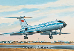 Сборная модель из пластика Пассажирский авиалайнер Ту-134Б (1/144) Восточный экспресс
