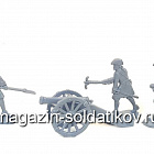 Солдатики из пластика Артиллерия Карла XII. Северная война (5+1, серый) 52 мм, Солдатики ЛАД