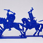 Солдатики из пластика Конные половцы, Выпуск 1, 54 мм (4 шт, синий цвет, в кор), Воины и битвы