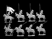 Миниатюра из металла Конные рыцари 15-16 вв, 30 мм, Berliner Zinnfiguren - фото