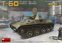 Сборная модель из пластика Советский легкий танк Т-60 завода №37, ранних выпусков с интерьером MiniArt (1/35)