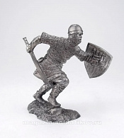 Миниатюра из олова Воин-крестоносец, XII в. 54 мм, Солдатики Публия - фото