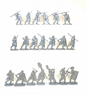 Солдатики из пластика Игровой состав. Тевтобург: Римские легионеры (12+8 шт, серебро) 52 мм, Солдатики ЛАД - фото