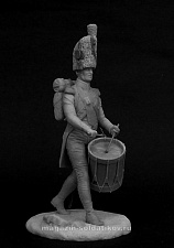 Сборная миниатюра из смолы Барабанщик драгунских полков, Франция 1804-07 (2 головы) 54 мм, Chronos miniatures - фото