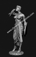 Сборная миниатюра из смолы Индийская женщина-телохранитель, 4-2 века до н.э., 54 мм, Chronos miniatures - фото