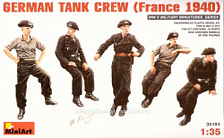 Сборные фигуры из пластика Немецкий танковый экипаж (Франция 1940) , MiniArt (1/35)