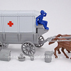 Солдатики из пластика Ambulance (gray) w/2 diff. (gray) tops & (blue driver), 1:32 ClassicToySoldiers